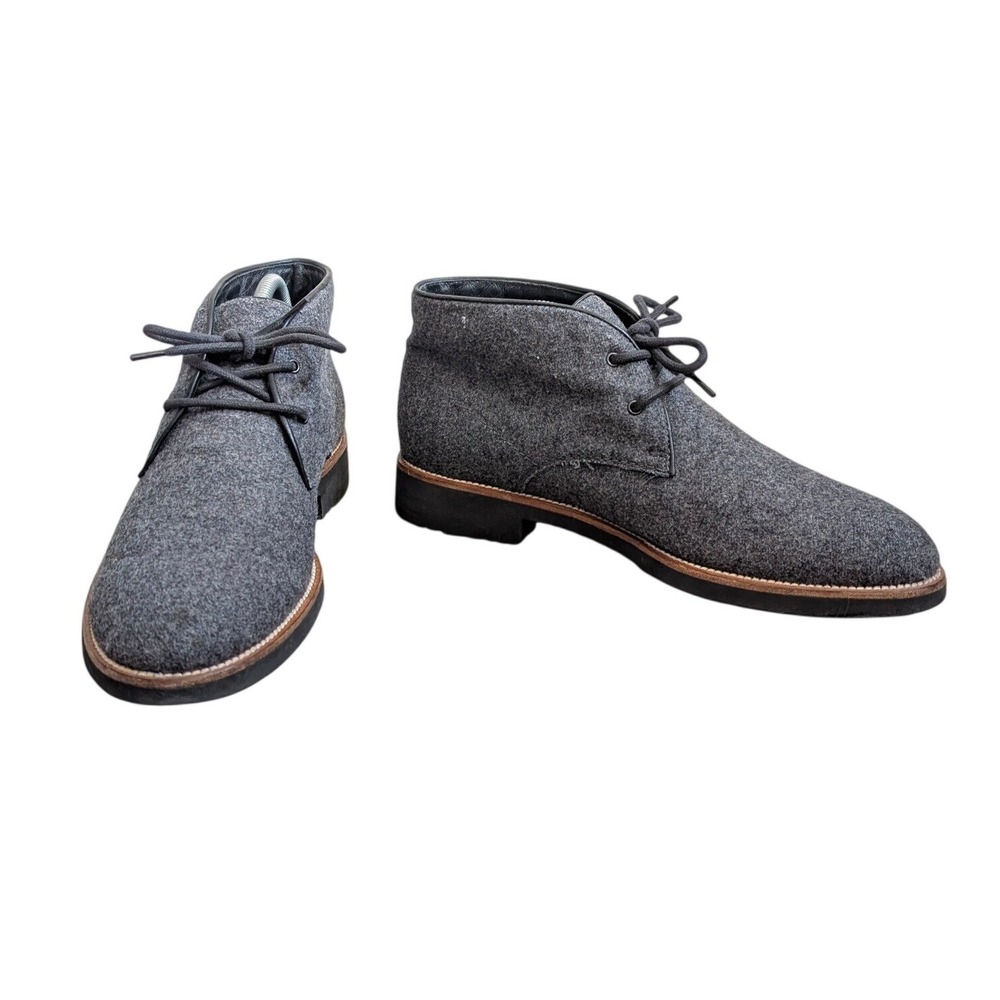 Tods Mens Gray Wool Felt Chukka Boots Made in Italy Ankle Lace Up Shoes Size 7